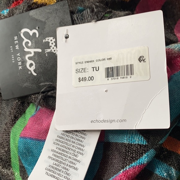 Echo New York Graphic Patchwork Oblong Scarf - Picture 6 of 6